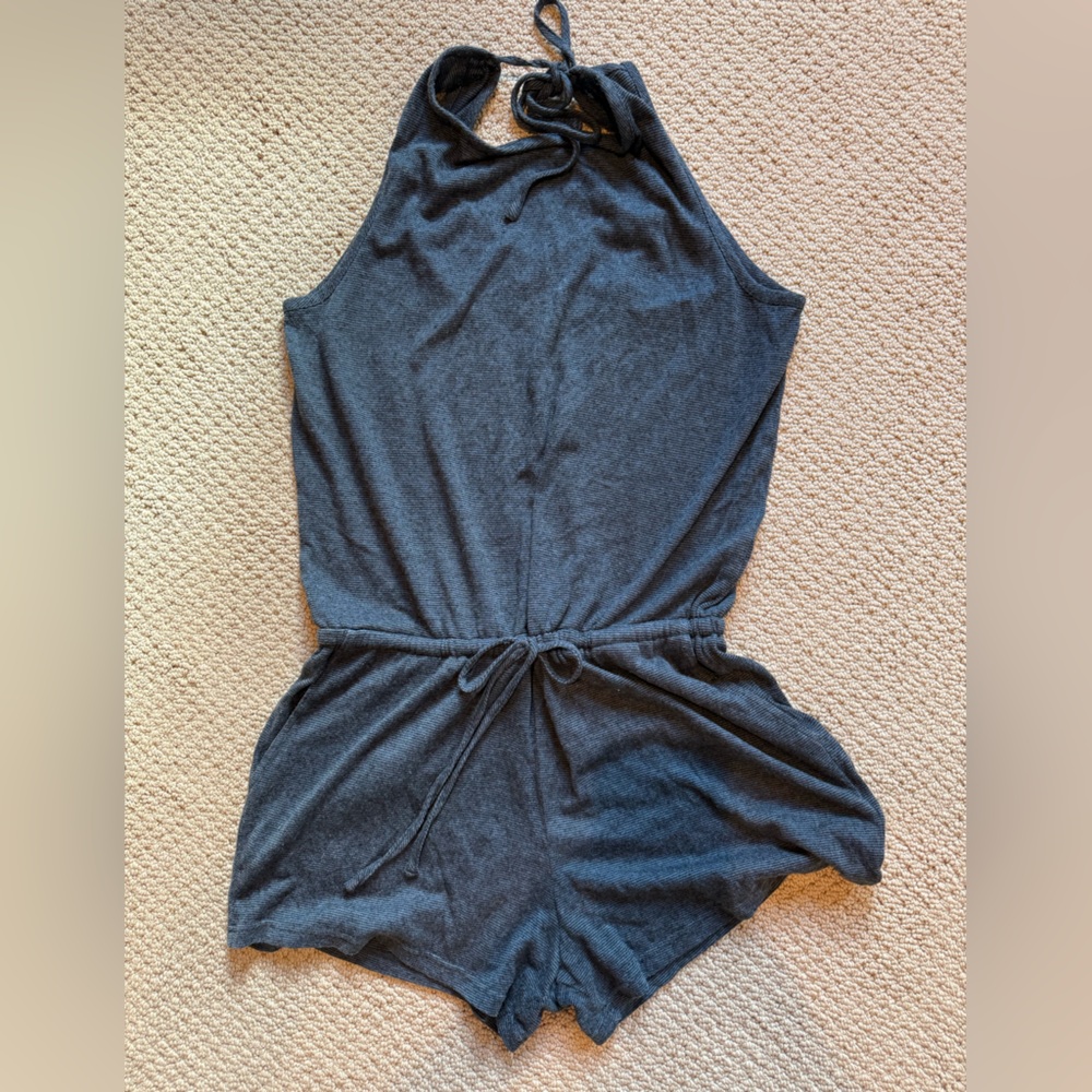 Prana Gray Blue sleeveless Romper size L